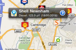 Cost of fuel map UK